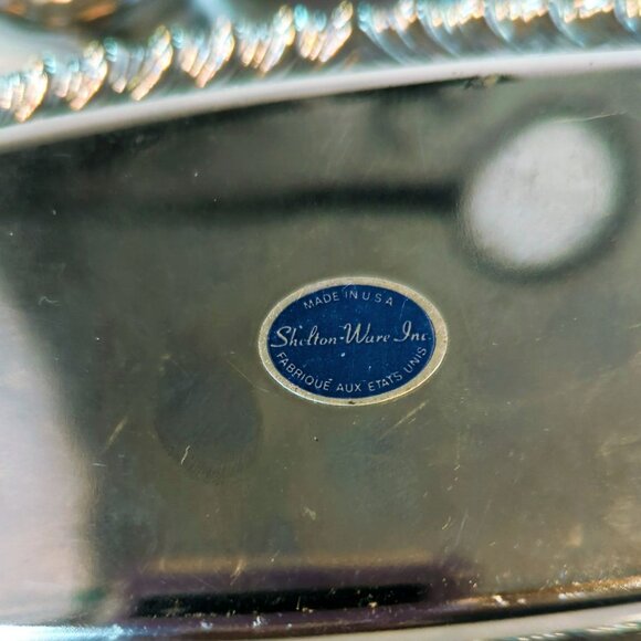 Vintage Shelton-Ware Chrome Butter Dish With Ornate Handle - Picture 7 of 7